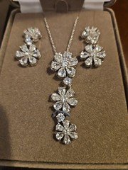 Nolan Miller Ideal Rhinestone Pendant Necklace and Pierced Earrings Set