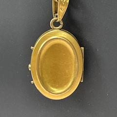 Antique Victorian W .& S. Blackinton Company Gold Filled Locket & Lyre Design