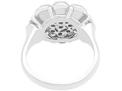 Vintage 0.66 Ct Diamond and 18k White Gold Cluster Ring, Circa 1950