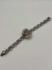 VTG Antique Art Deco Sterling Silver Rhinestone Cage Bracelet – Made in Germany.