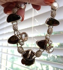 STARBORN FIRE AGATE PEARL CHAMPAGNE WHITE TOPAZ STERLING SILVER BRACELET NEW