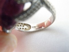 Vintage Sterling Silver 925 Natural Amethyst Claw Unique Ring Size 7.5