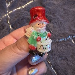 Little Drummer Boy Vintage Brooch Pin Christmas Jewelry Iridescent