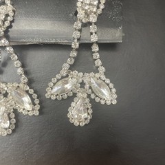 RJ Graziano clip statement chandelier rhinestone/crystal bead earrings/Clip on
