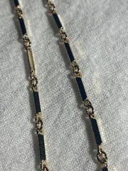 Vintage Gold Tone Bar Link Necklace Choker 15.5” Spring Ring Closure