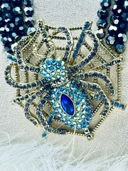 HEIDI DAUS! “Entangled Elegance” A Spider* Spinning It’s Web Necklace/Earring’s