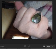 Vintage 925 Sterling Labradorite Ring. Stone is 1 in long, Sz 6 3/4