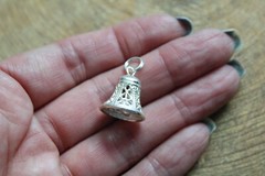 Sterling Silver BELL Charm makes chime sound