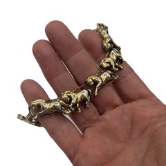 Vintage Running Horses Slide Bracelet – Gold Tone Equestrian Charm Jewelry