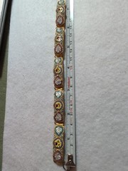 Mosaic 7 1/2 Inch Bracelet Gold Tone Missing Tessarae As Shown