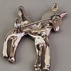 Vintage Enamel Horse Brooch Lot of 2 Brown Donkey With Hat 1 – 1 .75″