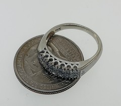 Antique 1920’s Art Deco 13k White Gold Diamond Wedding Band