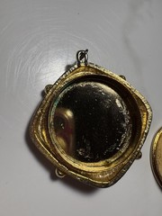 VINTAGE REVLON INTIMATE Solid Perfume Compact Pendant Gold Tone