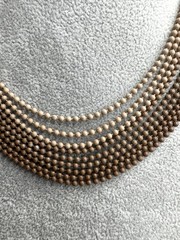 1930’S ART DECO 9 STRAND Nude brown PAINTED BRASS BALL CHAIN NECKLACE CHOKER