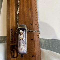 Vintage Russian Rostov Hand Painted Enamel Finift Fragrance/Trinket Pendant