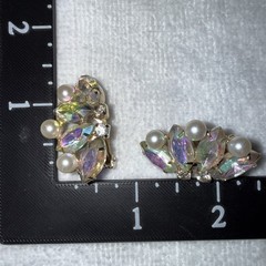 3 SETS Vintage ClipOn & Screwbk EARRINGS Great Condition Crystals Rhinestones