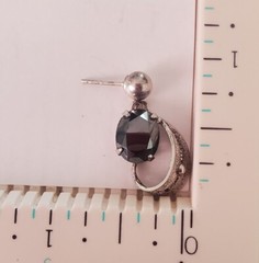 Vintage Sorrento Brooch Earring Set Sterling Silver Filigree & Faceted Hematite