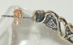 Vtg WM Co. Wheeler Western Two Tone Sterling Silver 12K Gold Hoop Earrings