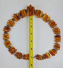 Butterscotch and Egg Yolk Amber and Sterling Silver Collar Necklace