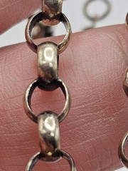 Vintage Sterling Silver Rolo Round Link Chain Necklace 23″