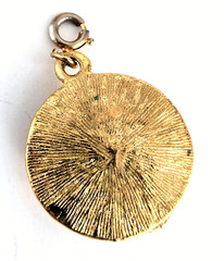 Vintage Minstrel Mandolin Player Gold Tone 3D Charm 15/16″ w Spring Ring Clasp