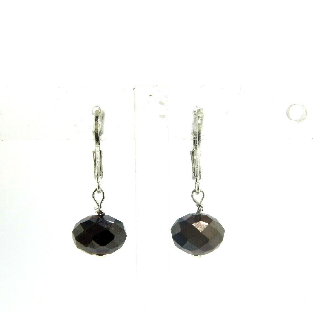 925 Sterling Silver Crystal Dangle Earrings Lever Back 10*30mm