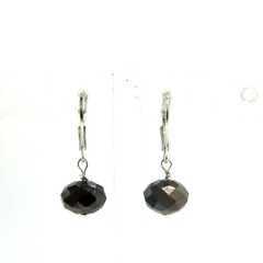 925 Sterling Silver Crystal Dangle Earrings Lever Back 10*30mm