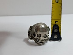 Vintage Skull Bones Ring Size 11.75 Biker Goth 70 80s Costume Bold Big Statement