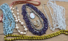 Estate Jewelry Lot 10pc Stone, Glass, Plastic, Costume Artisan Anastasia Cameo