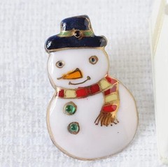 Snow Man – Japanese cloisonné enamel Pin Badge Pin Brooch Made-to-order NEW