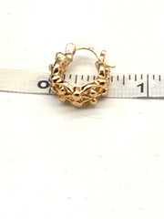 VINTAGE 18KGP Cubic Zirconia Hoop Earrings Post Pierced Ear *GOOD QUALITY*