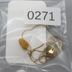 Vintage Trifari Necklace Pinecone Pendant Dainty Gold Tone 24 Inch