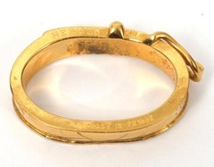 Vintage Hermes Authentic Gold Tone Belt Buckle Shaped Scarf Ring