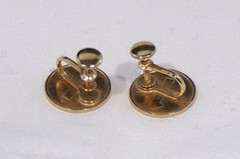 Vintage Costume Jewelry EARRINGS Switzerland Coins HELVETIA 1 Rappen 1955