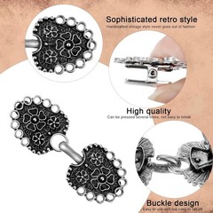4 Pcs Vintage Sweater Swirl Clip Cape Cloak Retro Cardigan Collar Brooch Clips