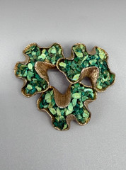 Edward Swoboda Vintage Jade Gemstone Brooch #935