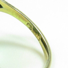 Antique French 1920’s Green Stone 13KY Ring Size 5.5 UK-K1/2 9.26Ct Art Deco