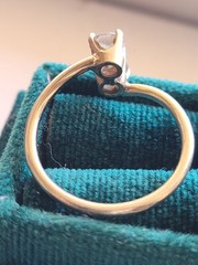 Vintage Antique Gold White Beryl ? Goshenite? Toi Moi Anniversary Gold Ring