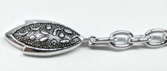 VTG Silver Tone Germany Geometric Pattern Adjustable Lightweight Panel Bracelet