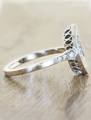 Art Deco Vintage Style Lab Created Diamond Weeding Ring In 14k White Gold Finish