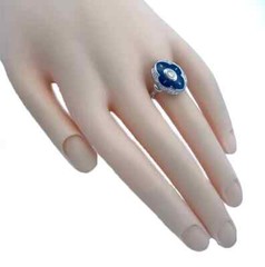 Fabergé Diamond Gold Ring Guilloche Enamel Oval 18k White Germany Ltd Ed.