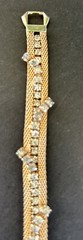Vintage Jewels By Julio Gold Mesh Rhinestone Bracelet