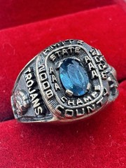 Vintage 2008 AAA state Champ IOLITE stone TROJANS GP school Class Ring 7 Amite c