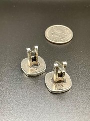 Vintage Knight Horseman Cufflinks Silver tone Black Granule Heraldic