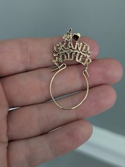 Vintage Sterling Silver 925 Gold Vermeil #1 Grandmother Charm Holder Pendant GUC