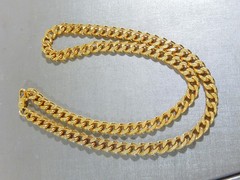VTG. CUBAN CURB LINK GOLD PLATED 18.5″ CHAIN NECKLACE