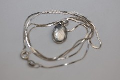 Engraved Locket Pendant Necklace Sterling Silver