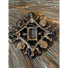 JULIANA D & E DELIZZA & ELSTER CLEAR RHINESTONES AND A SMOKEY COLOR BROOCH