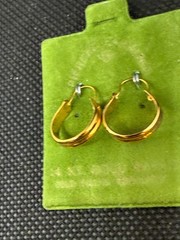 Vintage Solid 14kt Gold Earwire Gold Filled Hoop Earrings 1.18g NOS