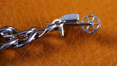 Vintage Mixed Theme Oval Link Curb Charm Bracelet 5 Charms Sterling Silver 6 3/4